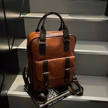 Рюкзак женский универсальный модный ретро рюкзак для отдыха сумка большой емкости чёрный