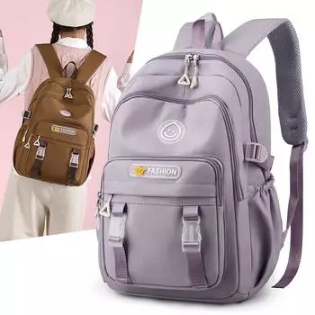 Рюкзак женский в студенческом стиле, школьный рюкзак большой вместимости фиолетовый