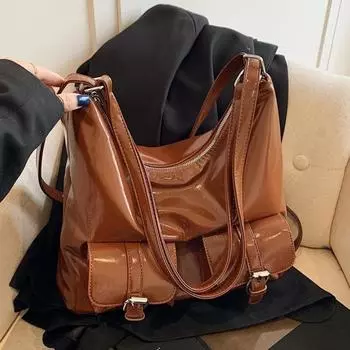 Рюкзаки большой вместимости с несколькими карманами, однотонные женские рюкзаки для женщин/девочек красный