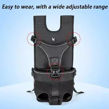 Рюкзаки для собак, сумки на плечо, большие, симпатичные, роскошные, для переноски, пешего туризма, транспортировки, пряжки, сумки на груди для щенков и домашних животных XS чёрный