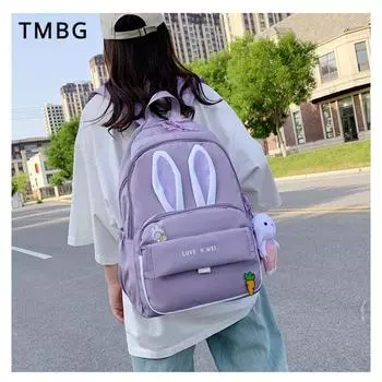 Рюкзаки для средней школы для девочек от 3 до 6 классов, большая вместительная студенческая сумка, модная повседневная школьная сумка для подростков, рюкзак розовый