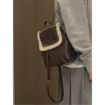 Рюкзаки Ins Style для женщин, новые модные плюшевые кожаные сумки через плечо, винтажные женские рюкзаки, школьные сумки