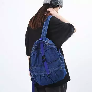 Рюкзаки из денима, новые винтажные повседневные рюкзаки для студентов колледжей, модные японские школьные сумки большой вместимости