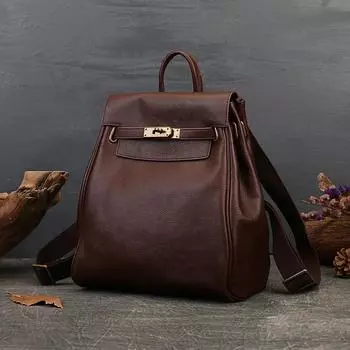 Рюкзаки из натуральной кожи, модные повседневные женские рюкзаки из воловьей кожи, женские сумки большой емкости GZW 27.5*29*16cm кофейный