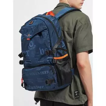 Рюкзаки Volunteer для мужчин с буквенным принтом, модные, легкие, универсальные, из ткани Оксфорд, наплечные сумки