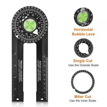 Ruler Miter Saw Angle Finder Miter Saw Protractor Angle Measuring Woodworking 360° Angle Finder Aluminum Alloy