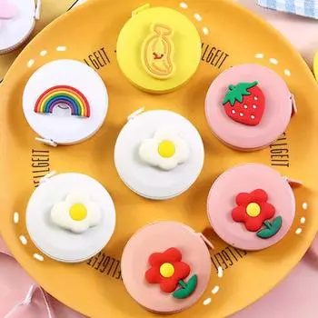 Рулетка, милая точная пластиковая мультяшная фруктовая цветочная декоративная измерительная линейка для студентов, аксессуары для шитья