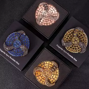 Рулеточные кости Fingertip Gyro для Dungeons and Dragons, металлические игральные кости DND Spinner, набор игральных костей Dragon Compass для подарков красный