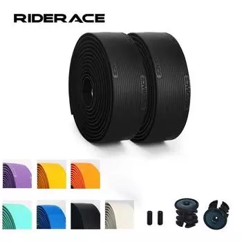 Рулевая лента для шоссейного велосипеда Профессиональная мягкая велосипедная обмотка Ремешки нескользящие Удобные балансировочные заглушки для руля велосипеда оранжевый