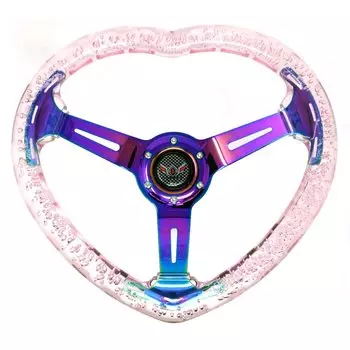 Рулевое колесо ALTEED Розовый аква-дизайн Акриловое рулевое колесо для автомобилей В форме сердца розовый