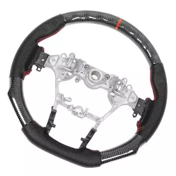 Рулевое колесо из углеродного волокна, перфорированное кожаное рулевое колесо для Hilux Fortuner 2015–2025 гг. чёрный
