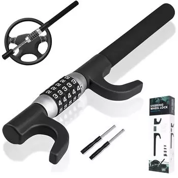 Рулевое колесо рулевое реле автомобильный замок безопасности атаки автомобиля, тип, противоугонные товары, замок, профилактика, (черный) чёрный