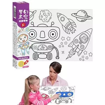 Рулон бумаги для раскрашивания, игрушки для рисования для детей, цветная бумага для заполнения, наклейка, обучающая развивающая игрушка для детей one size фиолетовый