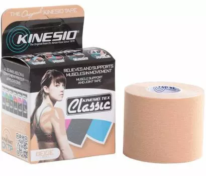 Рулон кинезио тейпа KINESIO тейп 5 см x 4 м бежевый 33100