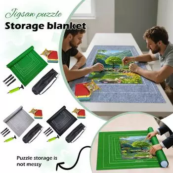 Рулон коврика-пазла, коврик-пазл вмещает до 3000 деталей пазла, легко хранить и транспортировать, стильная подарочная коробка для пазла, гигантский коврик для хранения пазлов One Size чёрный