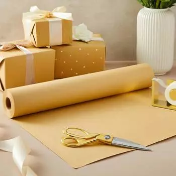 Рулон крафт-бумаги, 30 см*3000 см/12 x 1200 дюймов, обычная коричневая транспортная бумага для упаковки подарков, доски объявлений, мольберта (100 футов) светло-желтого