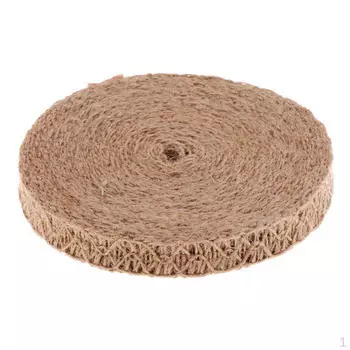 Рулон ленты из мешковины, 11 ярдов, лента с кружевной отделкой, ленты из натуральной джутовой ткани