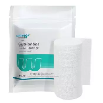 Рулон марлевого бинта Winner Steady Medical - дышащий, эластичный спортивный бинт для надежного покрытия ран, 2 рулона в упаковке