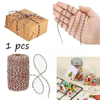 Рулон Рождественские хлопковые шнуры Веревки Веревки Веселый рождественский декор для дома Новогодние подарки Декор Упаковка для поделок Упаковка подарков и проекты «сделай сам»