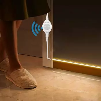 Рулон светодиодной ленты с датчиком света, DC5V теплый белый свет с датчиком тела, мягкая лента длиной от 3,28 до 16,4 футов для лестниц, коридоров, зеркал, шкафов 2 meters/200 cm