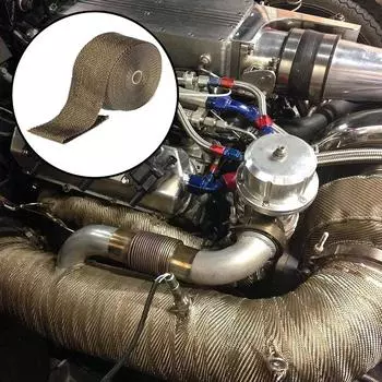 Рулон теплоизоляционной ткани из стекловолокна для выхлопной трубы мотоцикла с белыми, черными, золотыми изоляционными деталями из хлопка