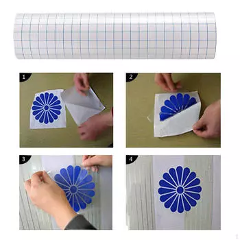Рулон трансферной ленты (12 дюймов х 3,28 фута) Бумага для силуэта, рукоделия (с синим выравниванием