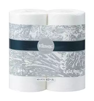 Рулон туалетной бумаги Cresia Kleenex 40 м, двойная первозданная бумага, премиум-качество, с мягкой основой, 4 x 10 упаковок 20120 [Распродажа коробок] (100% мякоть, текстура) рулоны/упаковка белый