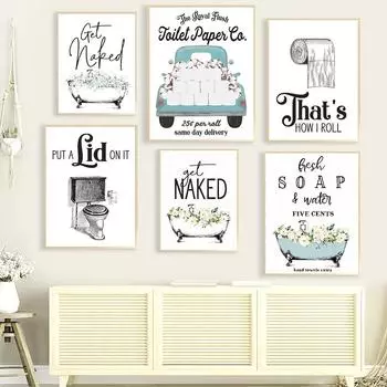 Рулон туалетной бумаги с принтом для ванной комнаты, художественный декор для дома в фермерском доме, забавный юмористический знак, Canavs, живопись, TP, бумажный плакат, фотографии 21x30cm No Framed