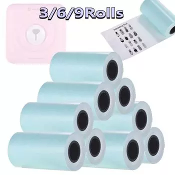 Рулонная бумага для прямой термопечати с самоклеящейся пленкой 57*30 мм(2,17*1,18 дюйма) Карманный термопринтер PeriPage A6 для мини-фотопринтера PAPERANG P1/P2 3pcs