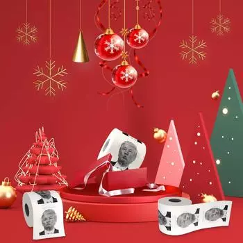 Рулонная бумага с принтом, туалетная бумага с принтом, креативная бумага, транс-туалетная бумага Рождественская вечеринка Белый слон Политический One Size белый