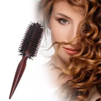 Рулонная круглая расческа «сделай сам», щетки для вьющихся волос, антистатическая деревянная ручка, круглые щетки, расческа для волос, керлинг, парикмахерская расческа, расческа