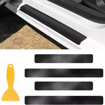 Рулонная пленка для салона, противоударная пленка для автомобиля, ПВХ-наклейка, пленка для педалей багажника, автомобильная пленка, наклейки на пороги дверей автомобиля None чёрный