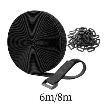 Рулонные кабельные стяжки Многофункциональные аксессуары для управления проводами Органайзер для шнура Ремешок для шнура для проводов для помещений, автомобилей, офисных шлангов, для улицы 600cm