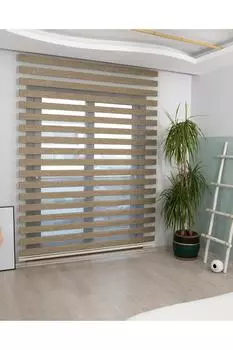 Рулонные жалюзи Naza, кора дерева, коричневый магазин, дневное и ночное окно, занавеска в виде зебры, % 100 полиэстер, алюминиевый корпус