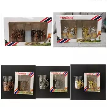 Рюмка из легированной стали, посуда для напитков, традиционный танцевальный храм, чашка, винтажный серебристый, золотой цвет, бар, паб, клуб, ресторан, инструменты для бармена 1 shot