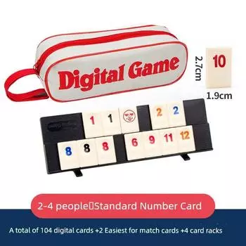 Rummikub Number Card Israel Mahjong Rami [Small size] English portable with Cosmetics Bag