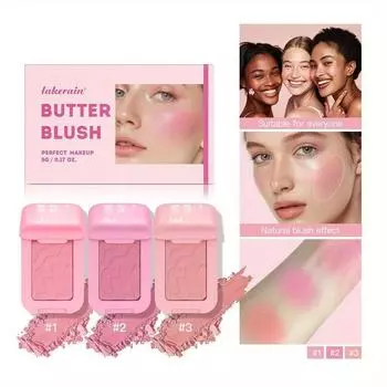 Румяна Butter Blush, Контурные матовые румяна, Улучшение цвета лица, Мягкий макияж лица, Увлажняющая помада