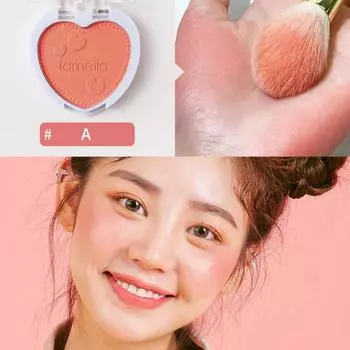 Румяна для лица водостойкие осветляют цвет кожи высокопигментированные модные одноцветные пудры в форме сердца палитра консилеров принадлежности для макияжа D