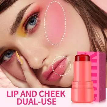 Румяна-карандаш Jelly Blush Lipstick Румяна для губ и щек двойного назначения Четырехцветные Q-elastic Natural Contouring Color Change Brightening D-in-one Blush Stick