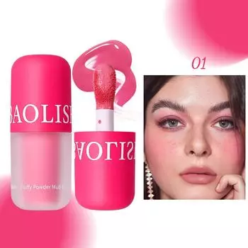 Румяна-кушон Розовые и Нежные Девичьи Румяна Натуральное Сияние Контур Жидкие Румяна Стойкие Не Осыпаются Контурная Косметика Макияж для Лица и Щек