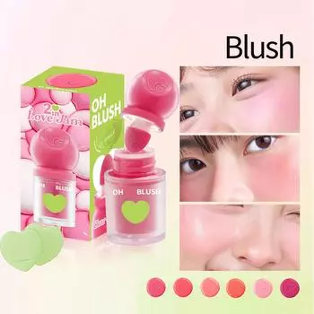 Румяна Silky Natural Brightening Rouge с пудрой-пуховкой в форме сердца 6 мл One Size