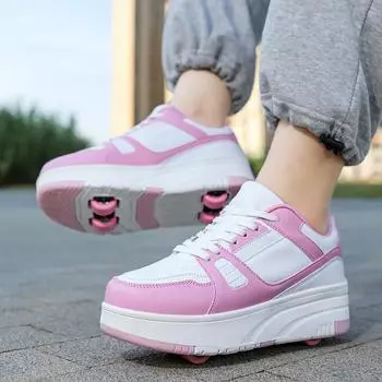 Runaway Shoes Four-wheeled Adult Schoolgirl Pulley Shoes Removable Children with Wheels Shoes 29