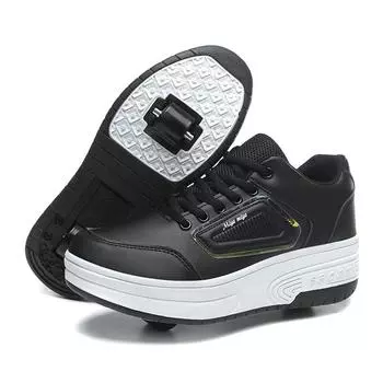 Runaway Shoes Новые детские светящиеся роликовые коньки с двумя колесами и скрытой зарядкой 30