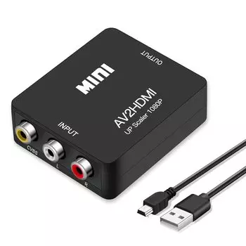 Runbod RCA в HDMI преобразователь AV композитный HDMI преобразователь 3 цветной терминал в HDMI преобразователь кабель 1080P [USB