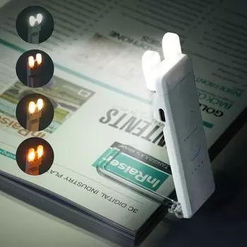 RUNELVES Книжный светильник Новый светильник для чтения Прикрепите его к удобному для глаз ночному светодиодному светильнику для чтения Регулируемый 4 типа из 6 светодиодов Бесступенчатый Перезаряжаемый