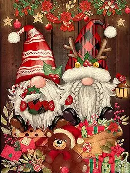 Набор для алмазной вышивки RUNJAMI Набор для вышивки алмазными бусинами Набор для самостоятельной вышивки алмазными бусинами 5D Diamond Art Круглые бусины Diamond Art Изготовленный на заказ Diamond Art Skate Snowman 03