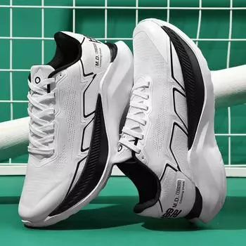 Running Shoes New Men s White Sneakers Men s Sneakers Fashionable Men s Shoes Outdoor Non-slip Gym Wear-resistant Marathon 39 чёрный