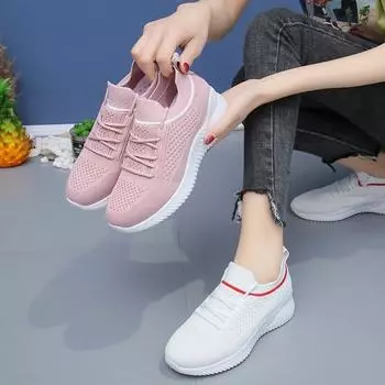 Running shoes women s Internet celebrity casual sports shoes breathable fly-woven mesh women s shoes single shoes 39