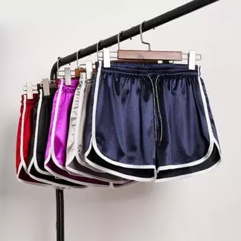 Running Sports Shorts for Women In Spring and Summer New Style Plus Size Loose Slimming Drawstring Wide-leg Pants Home Pants S чёрный