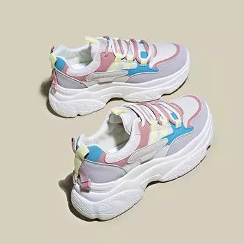 Кроссовки для женщин, спортивная обувь, сетчатая, дышащая, с увеличенным подъемом, повседневная обувь, подходящая по цвету, универсальная женская обувь, осенняя 35